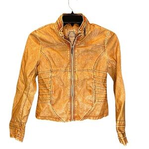 Coalition colored foe leather jacket super chic faded‎ rust color Medium